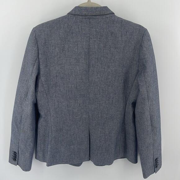 J. Crew Parke blue chambray stretch single button blazer sz 10 - Picture 7 of 7